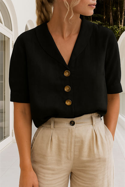 T-shirt voor vrouwen – Trendy katoenen en linnen top met comfortabele pasvorm