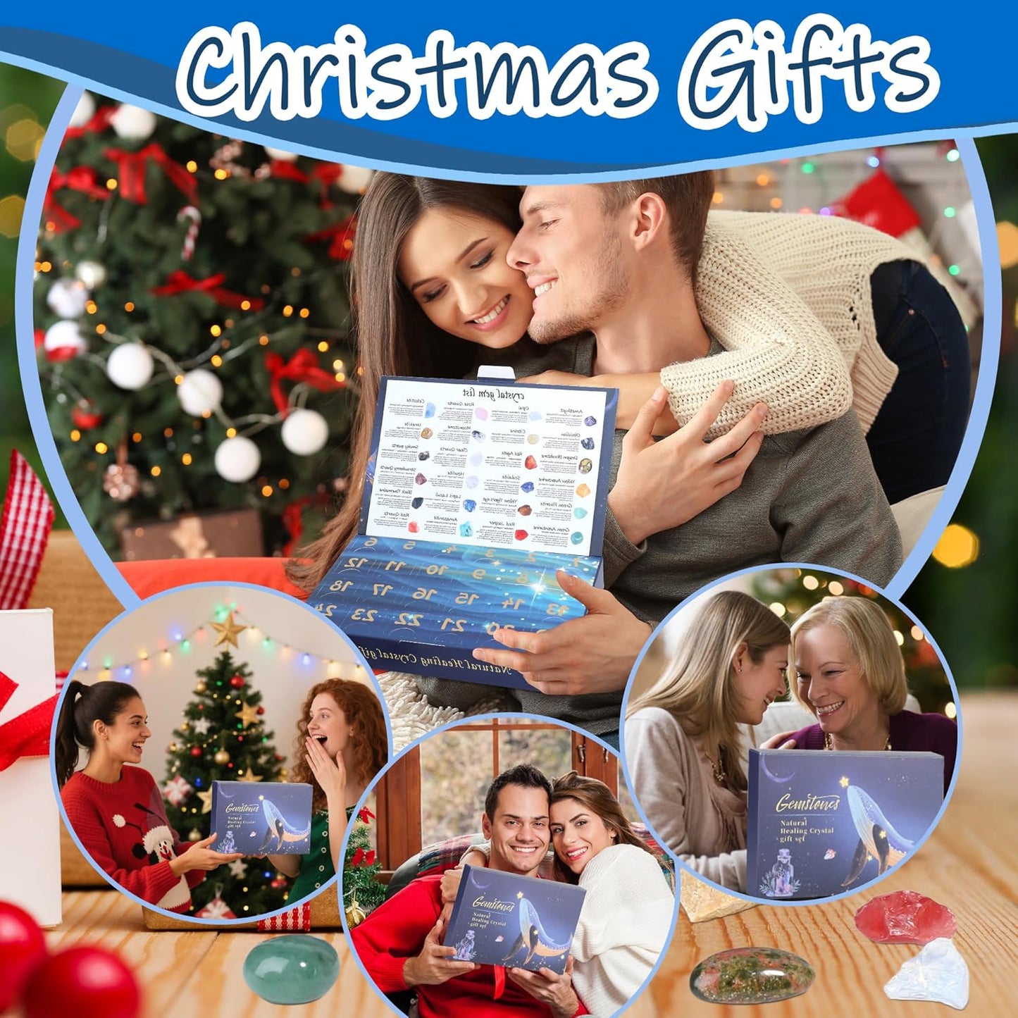 Kerst Adventskalender 2025 Edelsteen Blind Box 24 Stukken