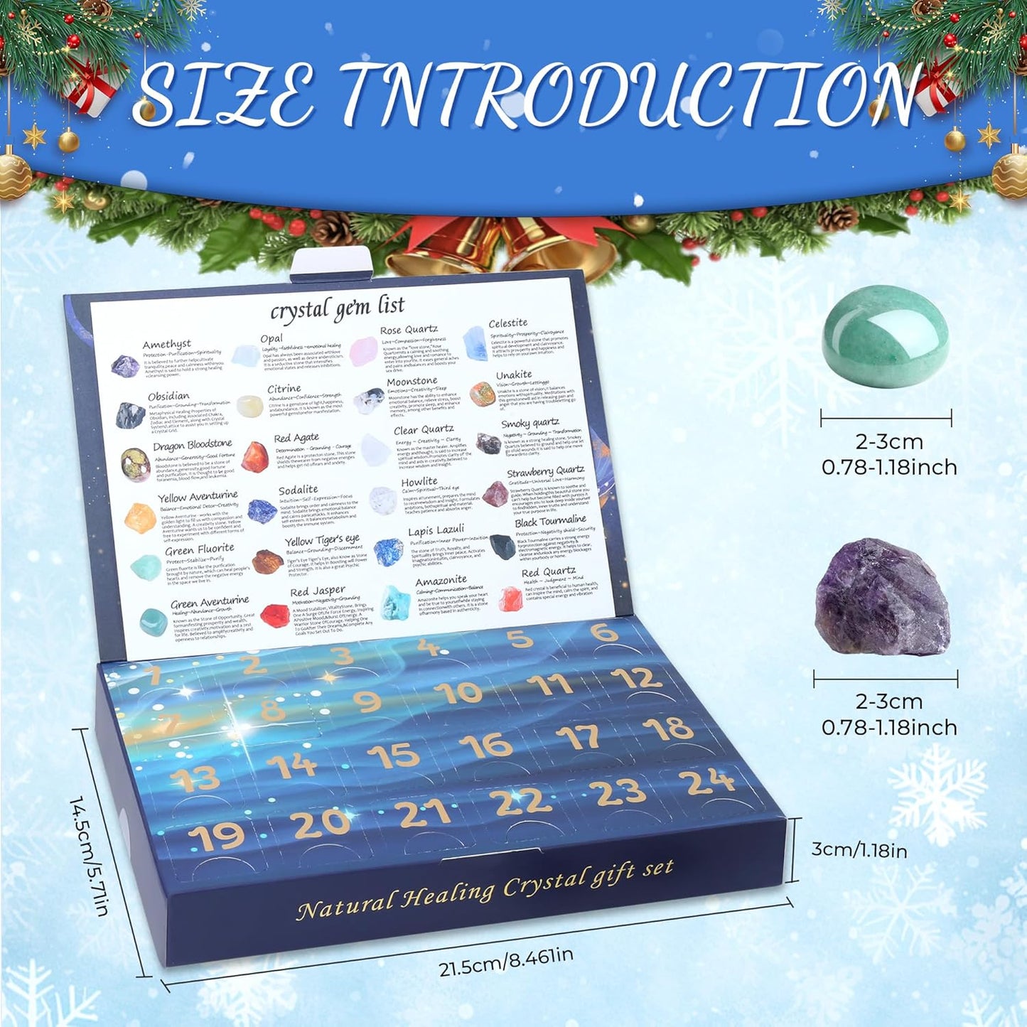 Kerst Adventskalender 2025 Edelsteen Blind Box 24 Stukken