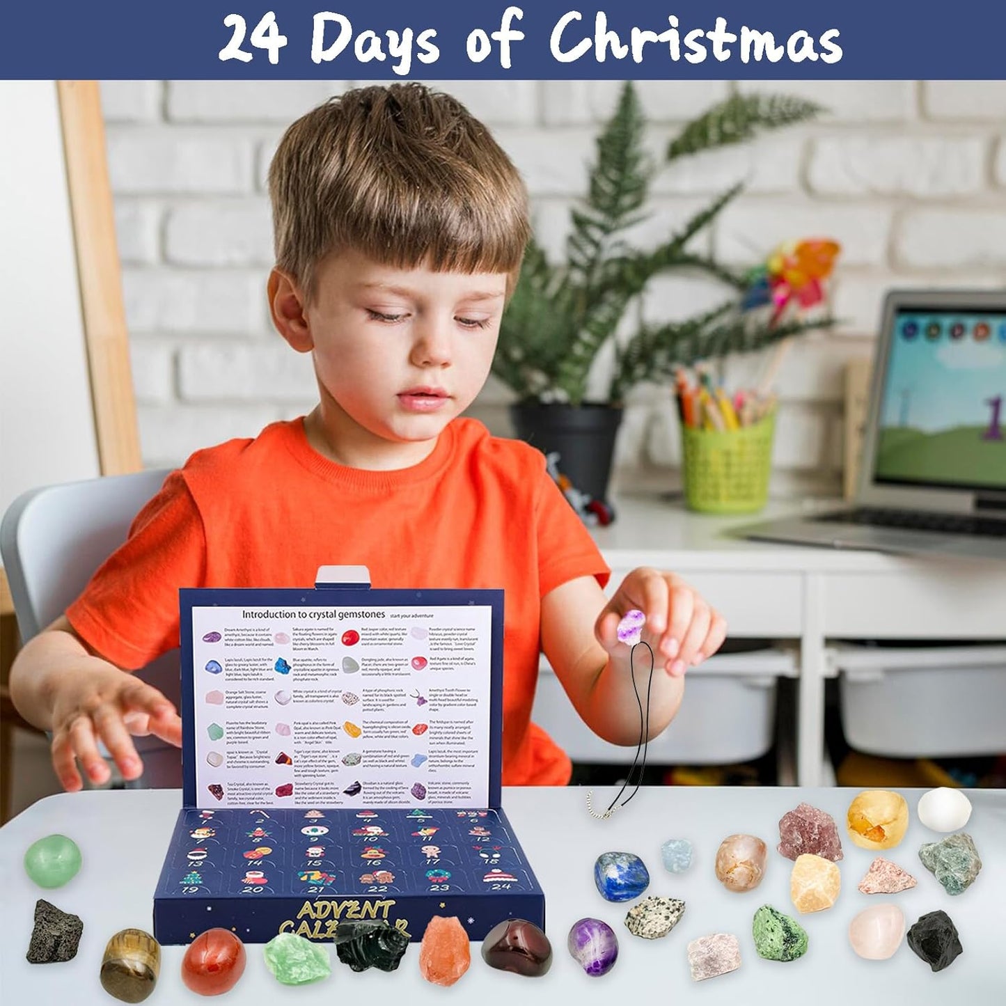 Kerst Adventskalender 2025 Edelsteen Blind Box 24 Stukken