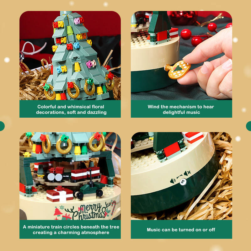 Kerstboom Bouwblok Set Muziekdoos LED Licht