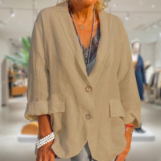 Blazer Lin Dames – Lichtgewicht en Elegante Linnen Blazer voor Zomer
