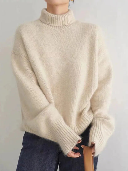 Trui Dames Col – Warme gebreide trui met hoge kraag voor casual stijl