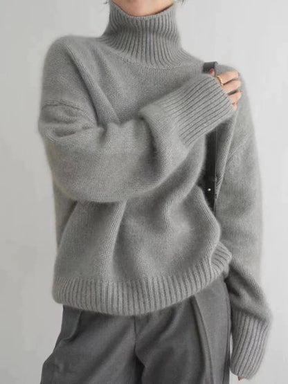 Trui Dames Col – Warme gebreide trui met hoge kraag voor casual stijl