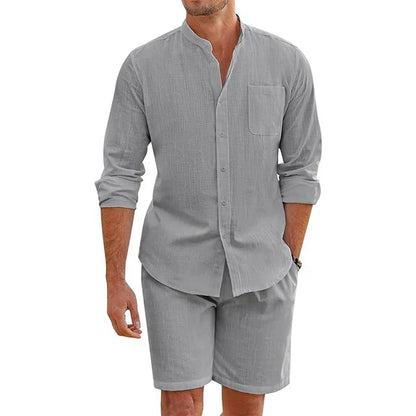Heren Freizeithemd en shorts set – Comfortabele casual outfit voor zomer