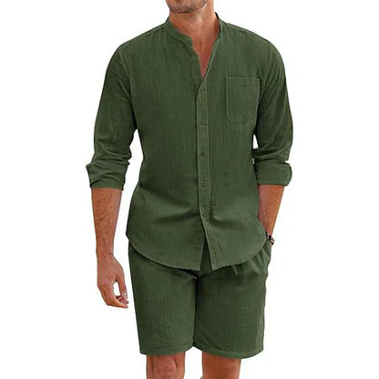 Heren Freizeithemd en shorts set – Comfortabele casual outfit voor zomer