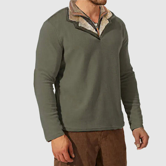 Pullover voor heren – Vintage-kraag trui van zachte stof voor casual stijl
