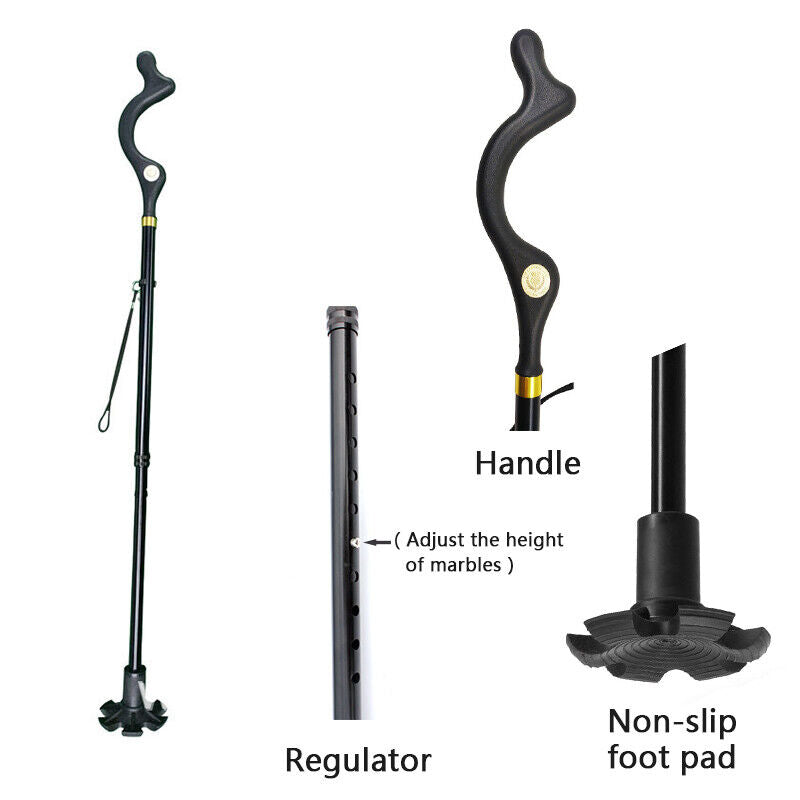 Wandelstok Senioren Lichtgewicht Verstelbaar Ergonomische Grip