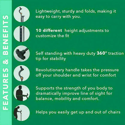 Wandelstok Senioren Lichtgewicht Verstelbaar Ergonomische Grip
