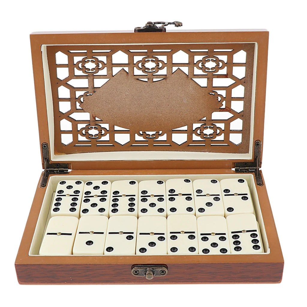Domino Spel Opbergdoos Set Hout
