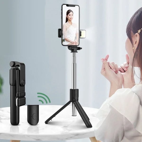 Draadloze Bluetooth Selfie Stick Met Vullicht 6 In 1