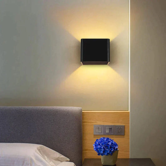 Draadloze wandlamp LED vierkant
