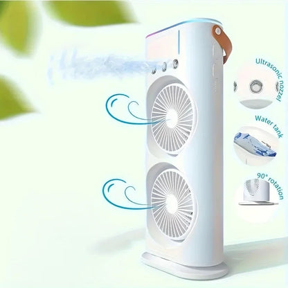 Dubbele Kop Draagbare Airconditioner Ventilator