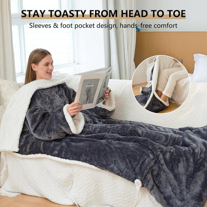 Draagbare Elektrische Dekens met Mouwen en Temperatuurregeling
