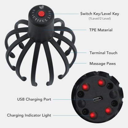 Elektrische Hoofdmassager Octopus Hoofdhuid Stressverlichting