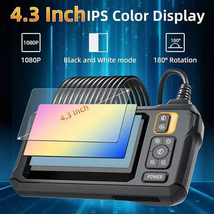 Endoscoop Inspectie Camera 1080p HD 4.3 Inch Scherm Verstelbare Lens