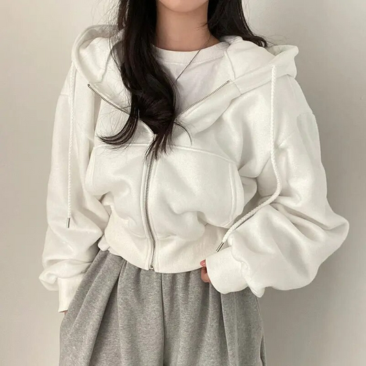 Oversized hoodie dames – Comfortabele hoodie met rits en trendy design