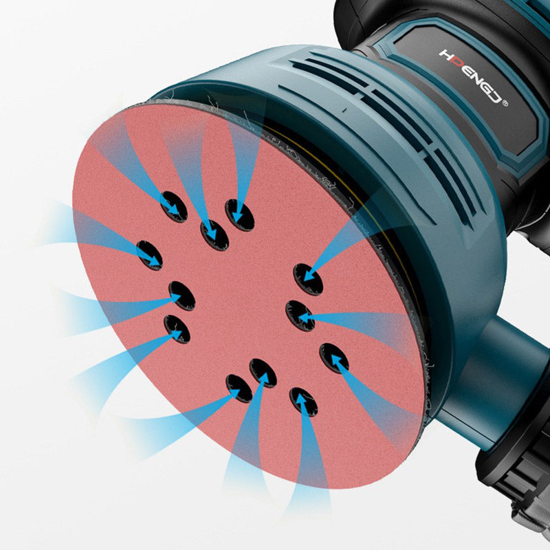 Excentrische schuurmachine 125mm met stofafzuiger en schuurpads