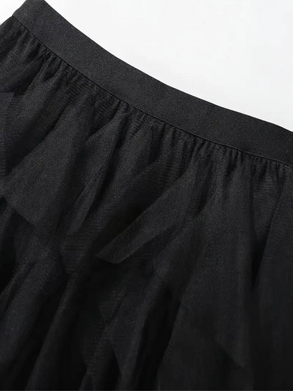 Rimpel-Mesh-Rok Dames – Elegante Rimpelrok voor Feestelijke Gelegenheden