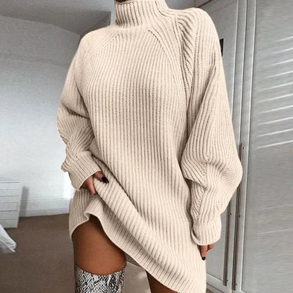 Gebreide Coljurk Dames – Elegante jurk met lange mouwen voor elke gelegenheid