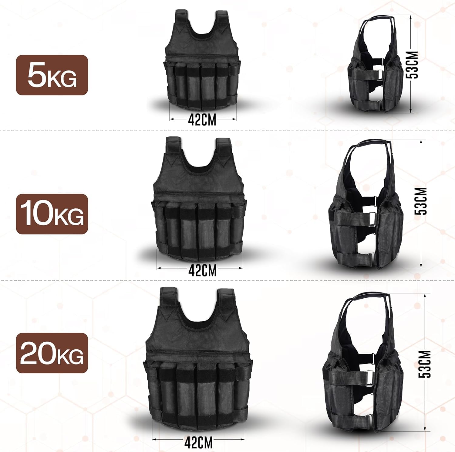 Gewichtsvest 5Kg 10Kg 20Kg voor Training