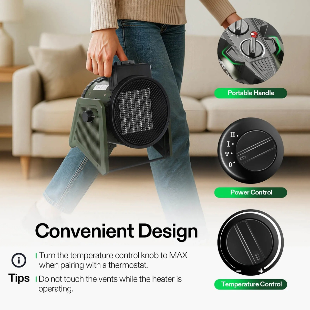 Thermostaat Ruimteverwarming voor Kassen en Garages Verstelbaar