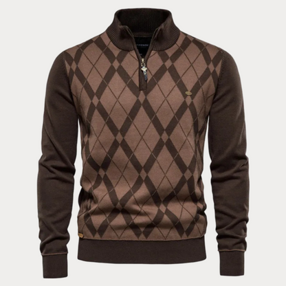 Gemusterde trui heren – Hoge hals trui van zachte stof voor casual stijl