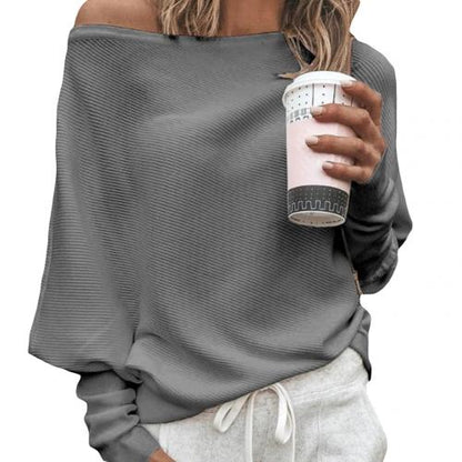 Off-Shoulder Pullover Dames – Elegante trui met off-shoulder design en comfortabele pasvorm