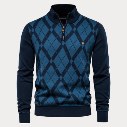 Gemusterde trui heren – Hoge hals trui van zachte stof voor casual stijl