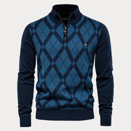 Gemusterde trui heren – Hoge hals trui van zachte stof voor casual stijl