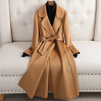 Trenchcoat dames met ceintuur – Elegante lange jas voor herfst en winter