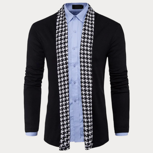 Heren Vest Hahnentrittmuster – Stijlvol gebreid vest voor casual en zakelijke outfits