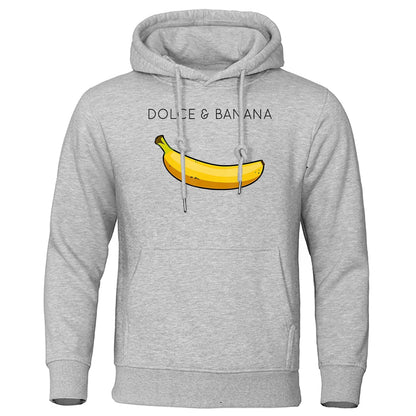 Hoodie heren – Bananenprint sweatshirt met comfortabele pasvorm en trendy design