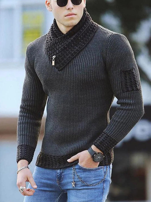 Pullover heren sjaalkraag – Comfortabele trui voor casual en formele gelegenheden