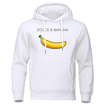 Hoodie heren – Bananenprint sweatshirt met comfortabele pasvorm en trendy design