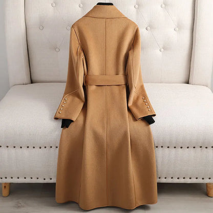 Trenchcoat dames met ceintuur – Elegante lange jas voor herfst en winter