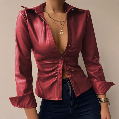 Langarmige Top Dames – Elegante Blouse met Lange Mouwen voor Casual en Feestelijke Gelegenheden
