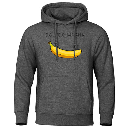 Hoodie heren – Bananenprint sweatshirt met comfortabele pasvorm en trendy design
