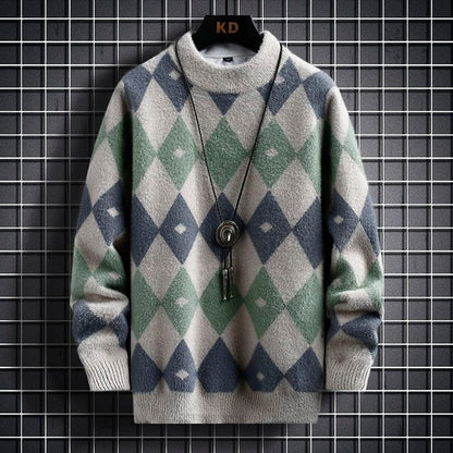 Pullover heren – Ruitpatroon trui van katoen voor casual en formele stijl