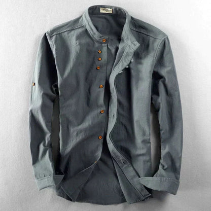 Hemd heren Japanse stijl – Katoenen shirt met korte mouwen en unieke print