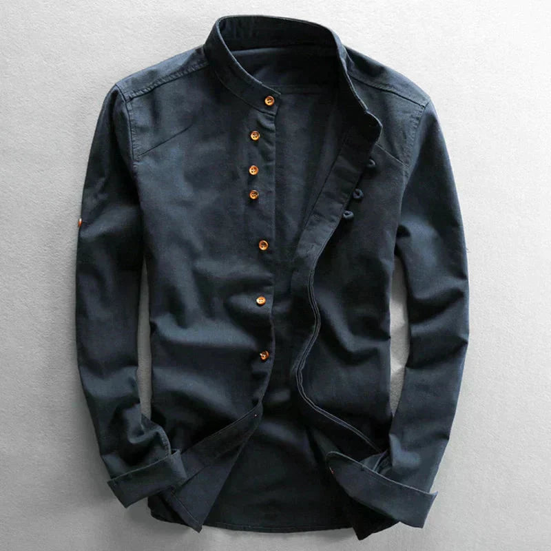 Hemd heren Japanse stijl – Katoenen shirt met korte mouwen en unieke print