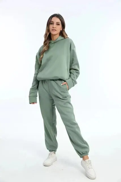 Hoodie en sweatpants dames set – Comfortabele sportoutfit voor thuis en buiten