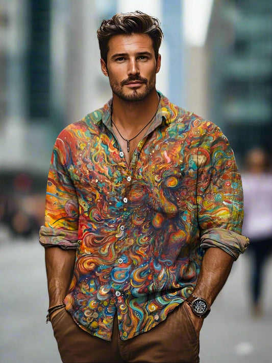 Overhemd Heren Kleurig – Stijlvol Knoopsluiting Shirt voor Casual en Feest