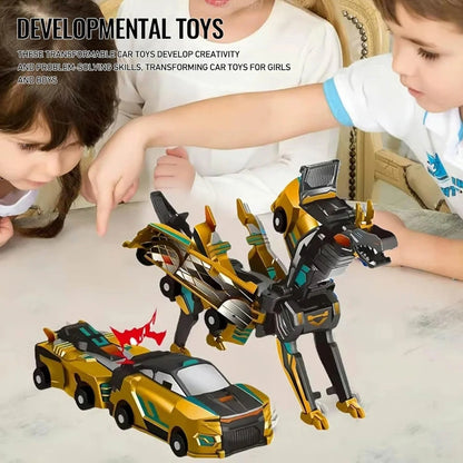 Dinosaurussen Magnetische Auto Set 2-in-1 Transformer Auto Kinderen