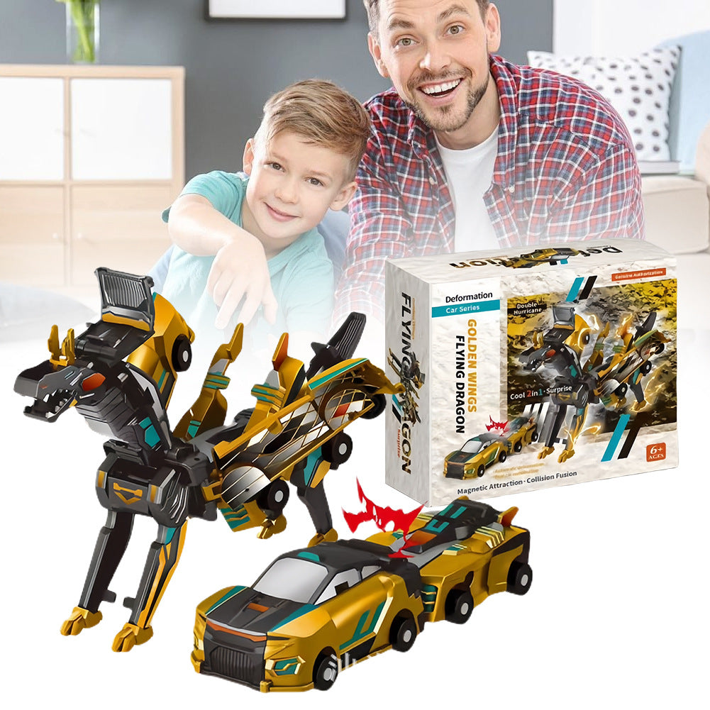 Dinosaurussen Magnetische Auto Set 2-in-1 Transformer Auto Kinderen
