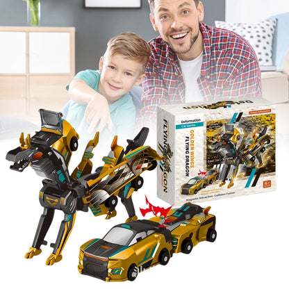 Dinosaurussen Magnetische Auto Set 2-in-1 Transformer Auto Kinderen