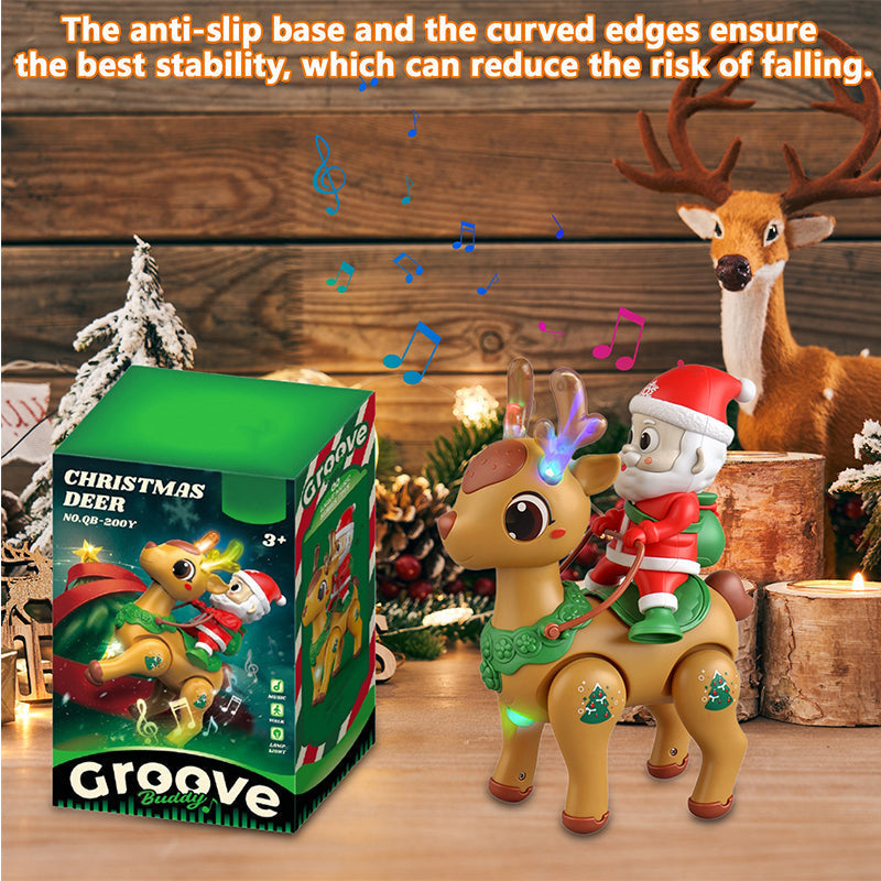 Elektrische Kerstman en Rendier Loop Speelgoed met Lichten en Muziek