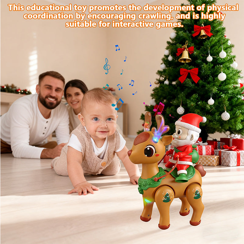 Elektrische Kerstman en Rendier Loop Speelgoed met Lichten en Muziek