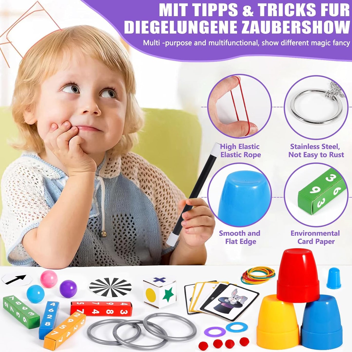 Magie Kit voor Kinderen met Goochelaar Kostuum en Tutorial Video's