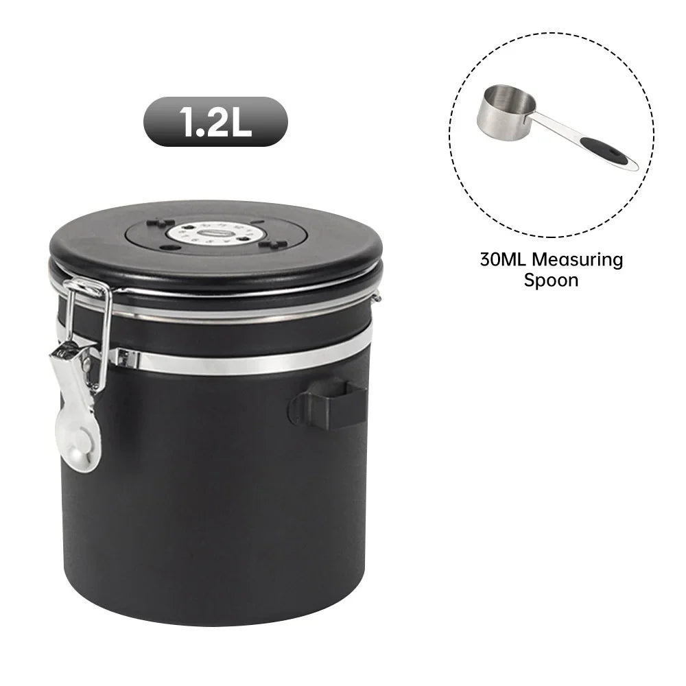 Koffie Bewaarcontainer RVS Afsluitbaar Blik Voedselopslag